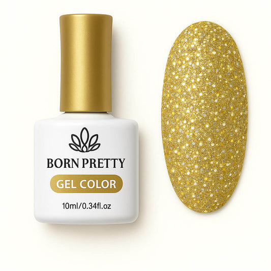 Born Pretty Gellak 10ml Kleur Goud met Glitters 054